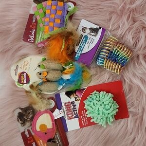Y2K FIND!! Brand New 5CT BUNDLE ASSORTED BRANDS CATNIP CAT TOYS